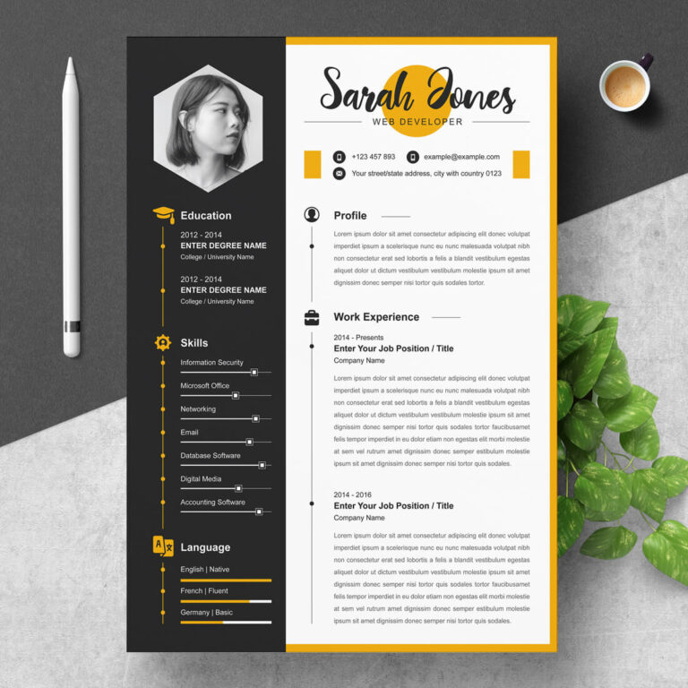 Web Developer CV Template - MasterBundles