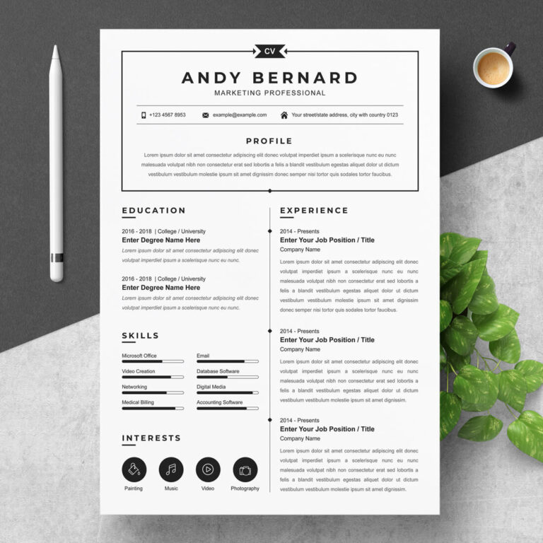 Marketing Professional Resume Template - MasterBundles