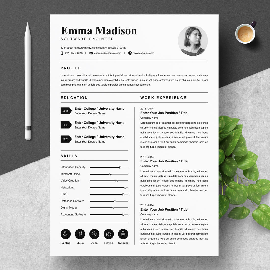 Software Engineer Resume Template | Application Developer Resume Template main cover.