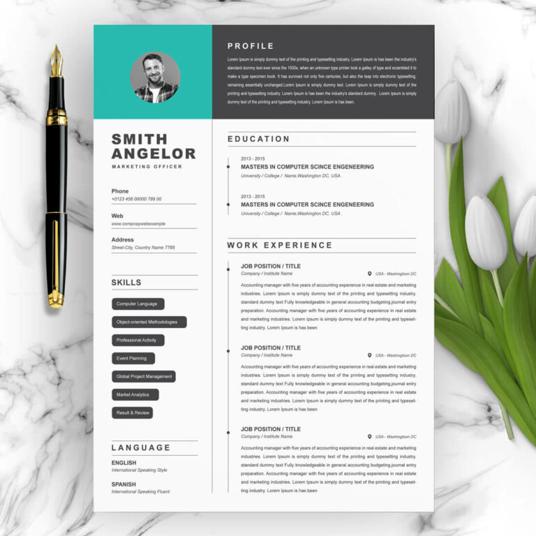 Simple Resume Design - MasterBundles