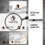Curious Agent Spy Detective Logo.