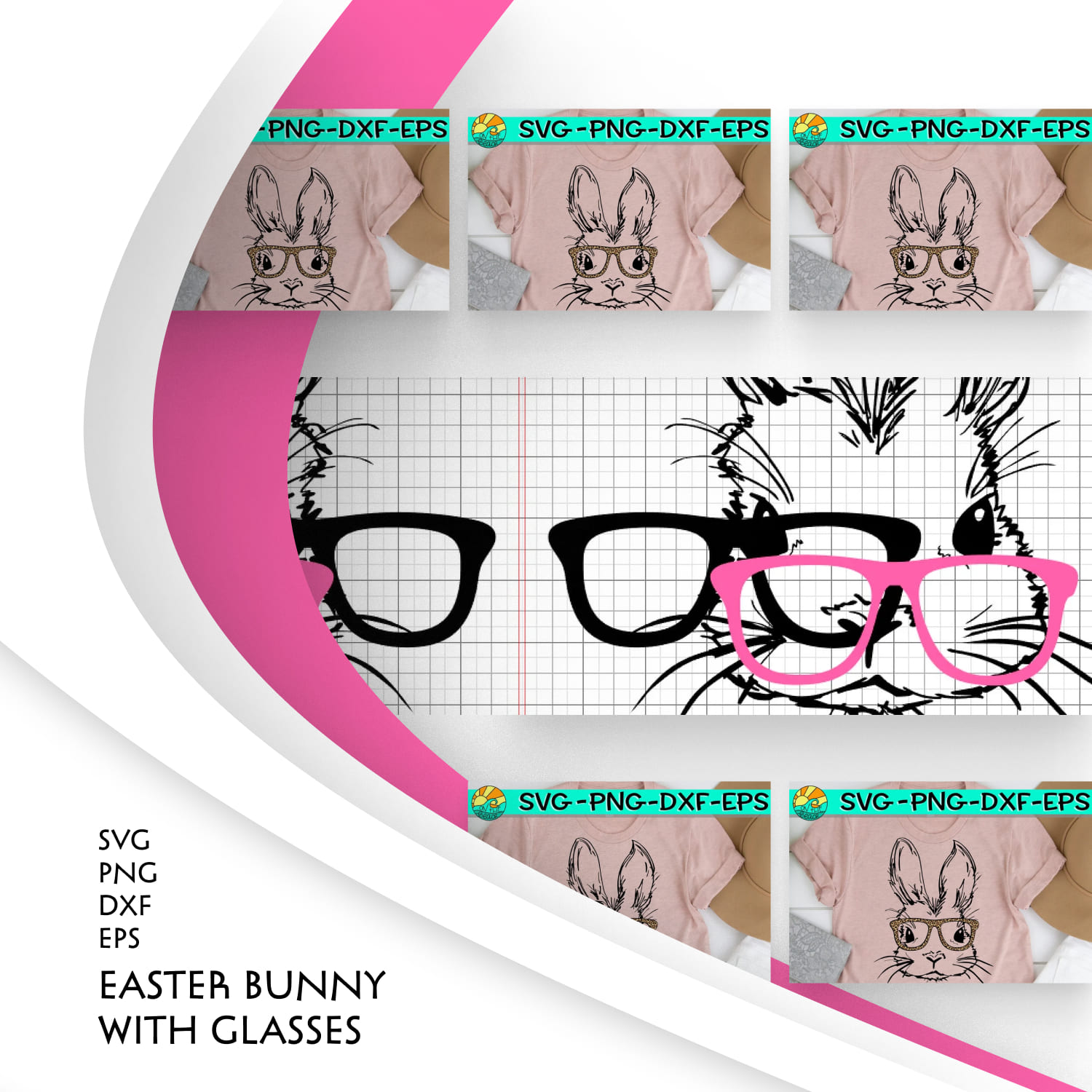 Easter Bunny With Glasses.