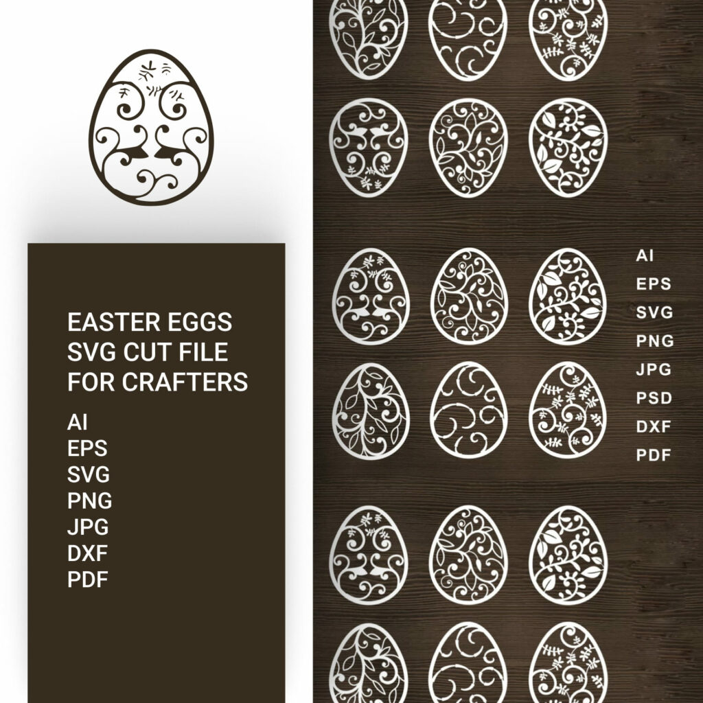 Easter Eggs SVG Cut file for Crafters | Master Bundles
