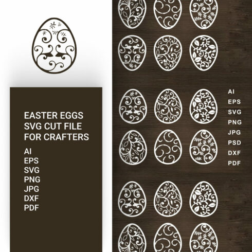Easter Eggs SVG Cut file for Crafters.