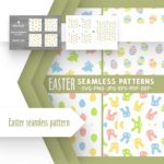 Easter seamless pattern svg Easter svg Egg svg Bunny svg.