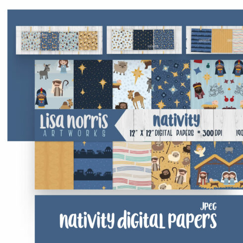 Nativity Digital Papers.