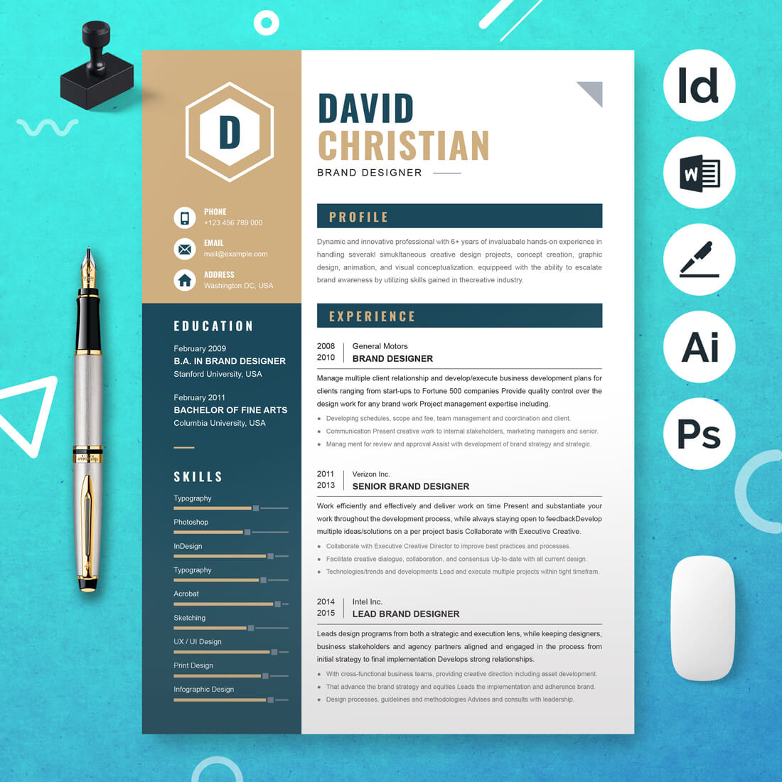 Brand Designer CV Template | Modern Resume Design main cover.