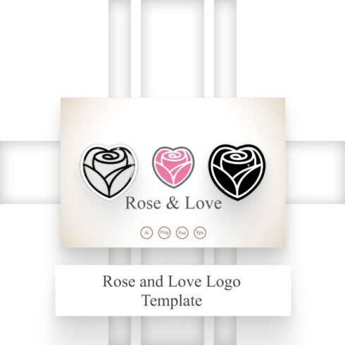 Rose and Love Logo Template.
