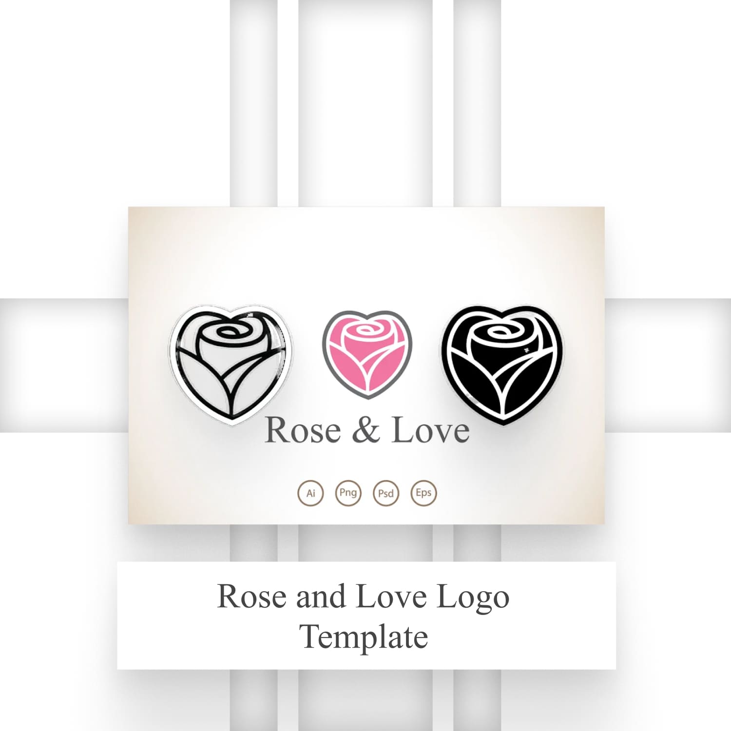 Rose and Love Logo Template.