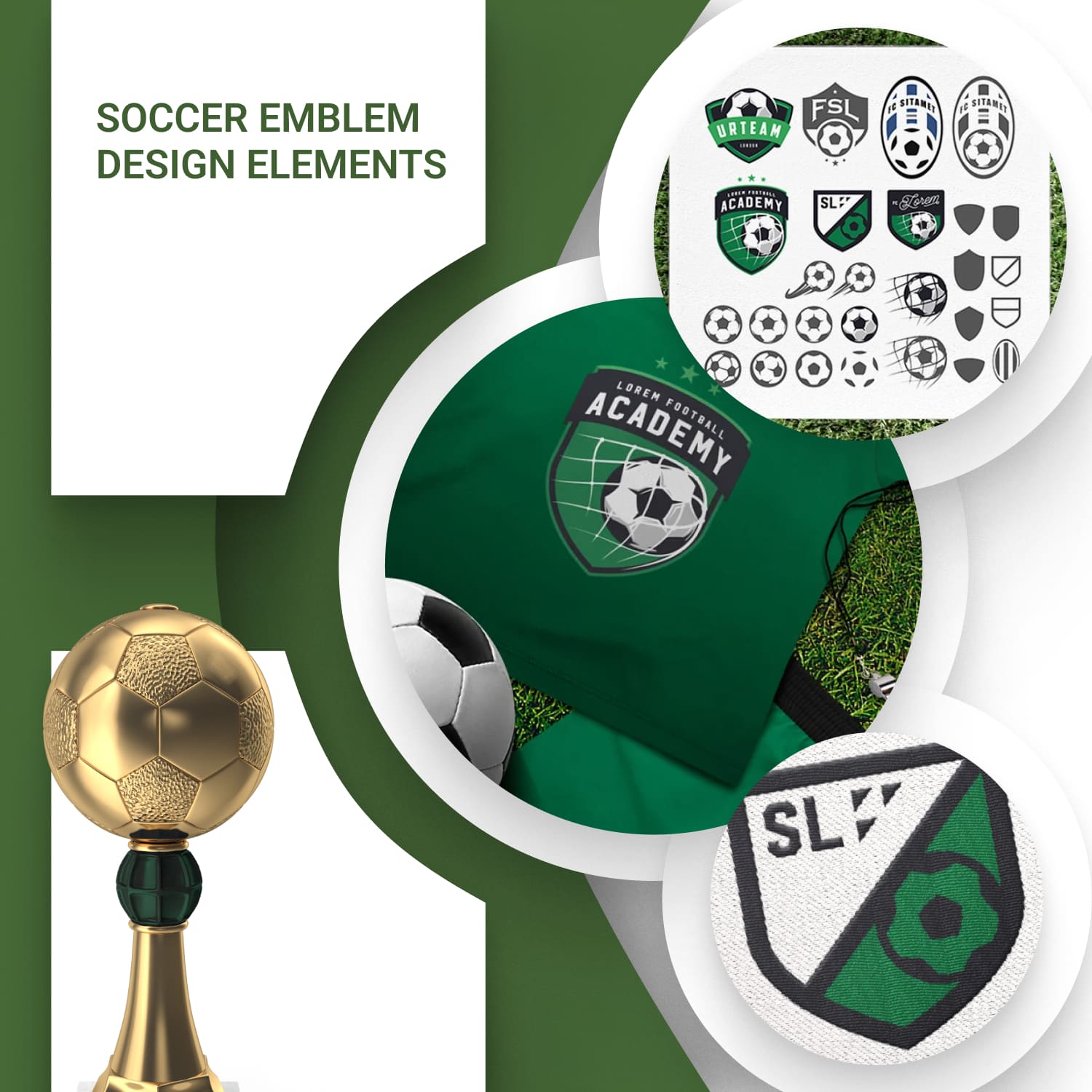 Soccer emblem design elements.