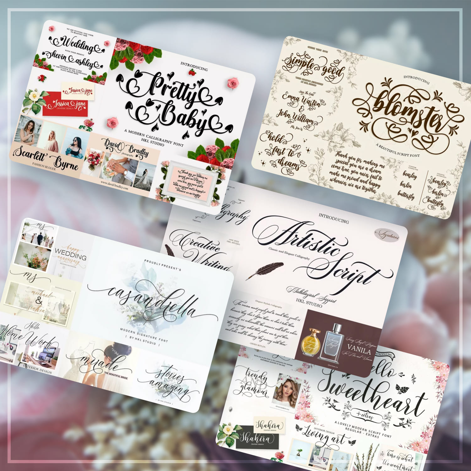 Wedding Collection Font Bundle cover.