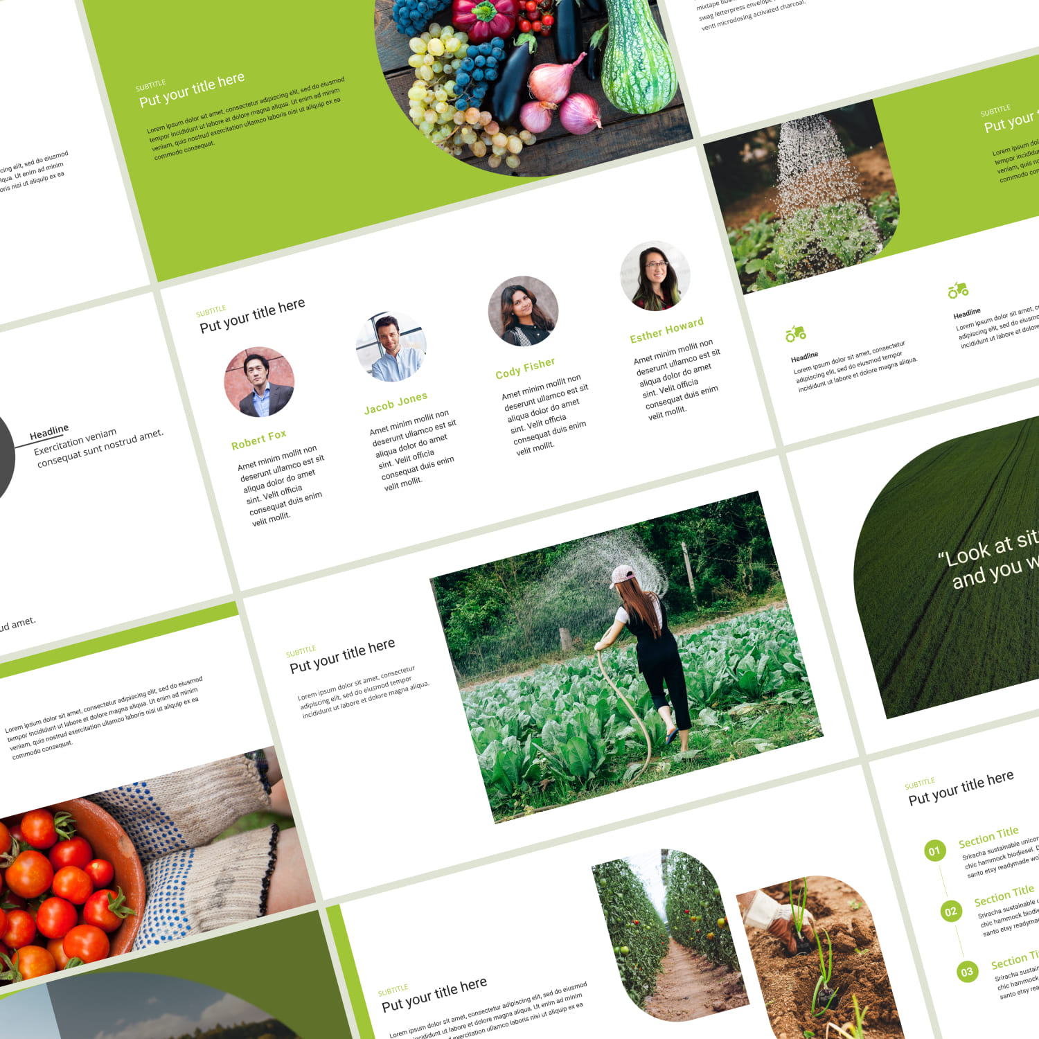 Agriculture GoogleSlides Theme cover.