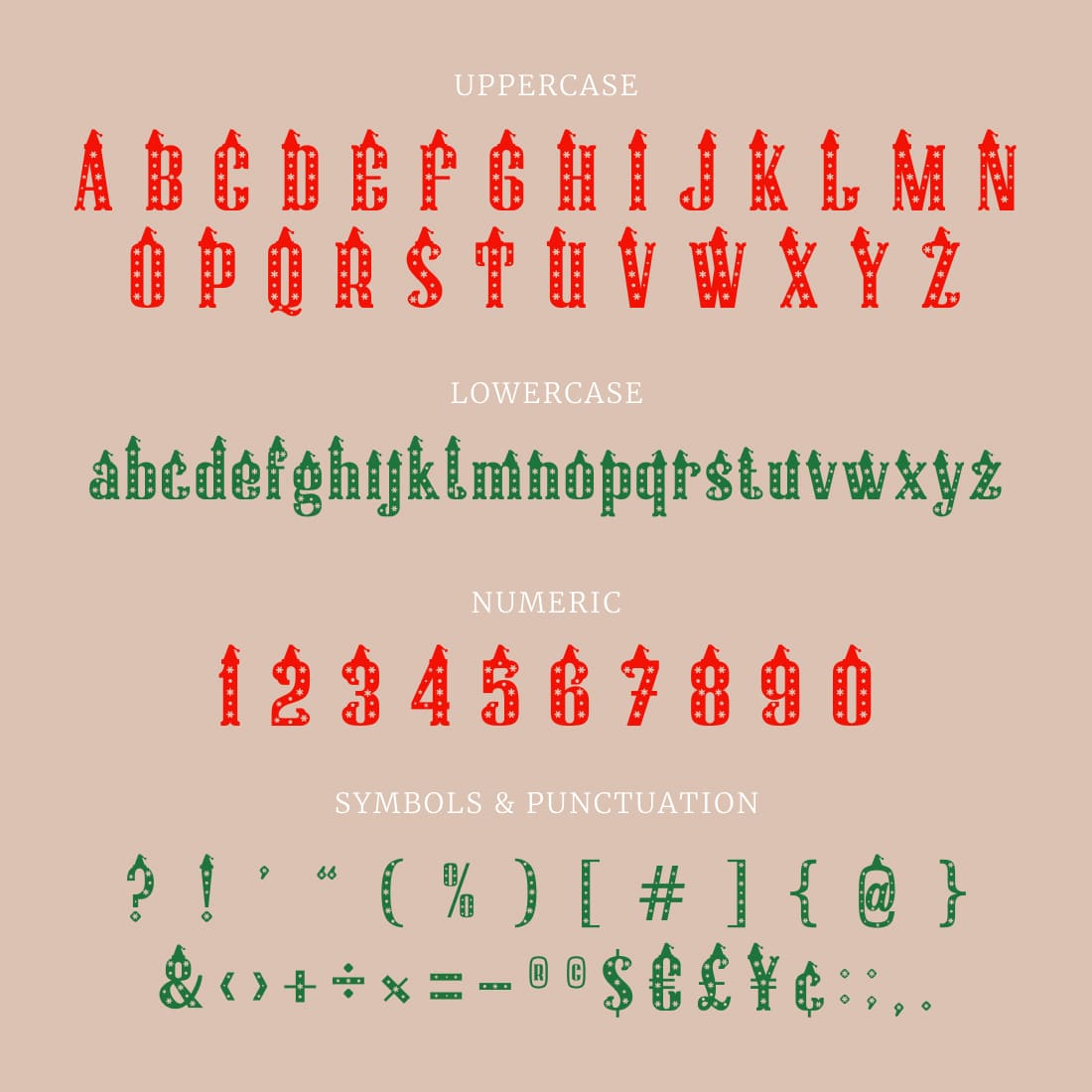 Christmas hat free font cover.