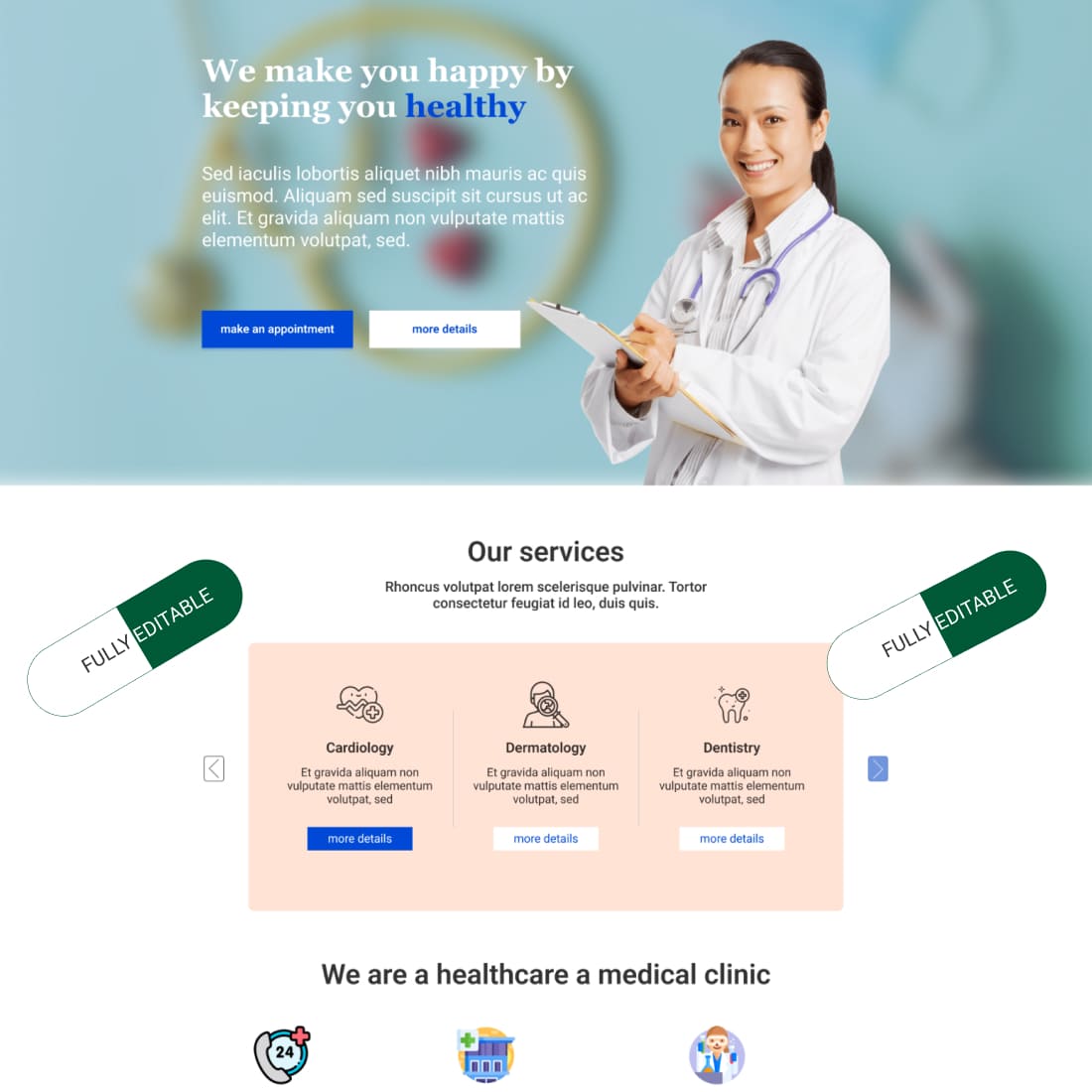 healthcare landing page template cover.