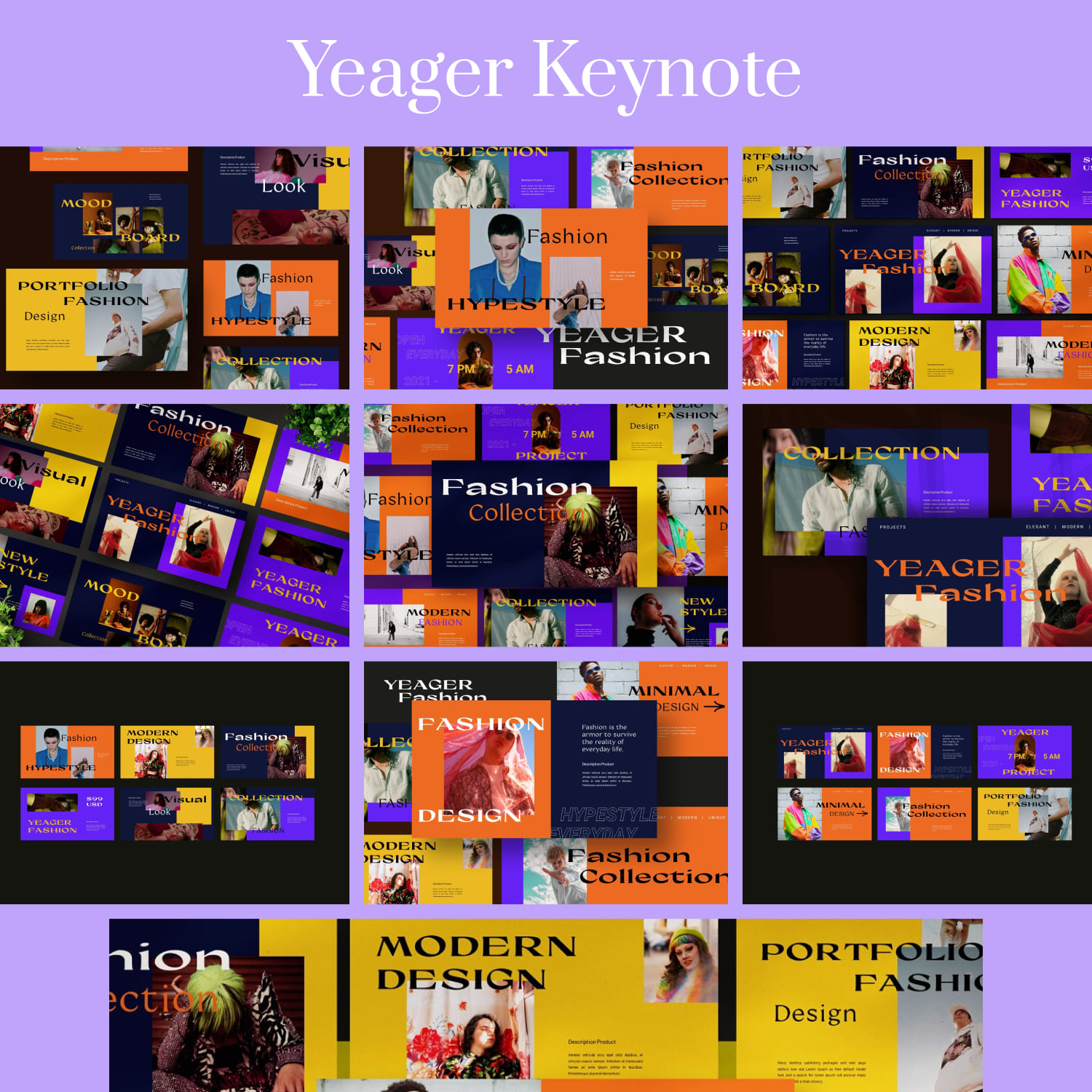 Yeager Keynote template has a minimal professional, ultra-modern and unique design.