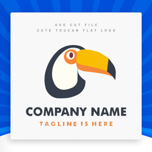 Toucan logo with a blue background.