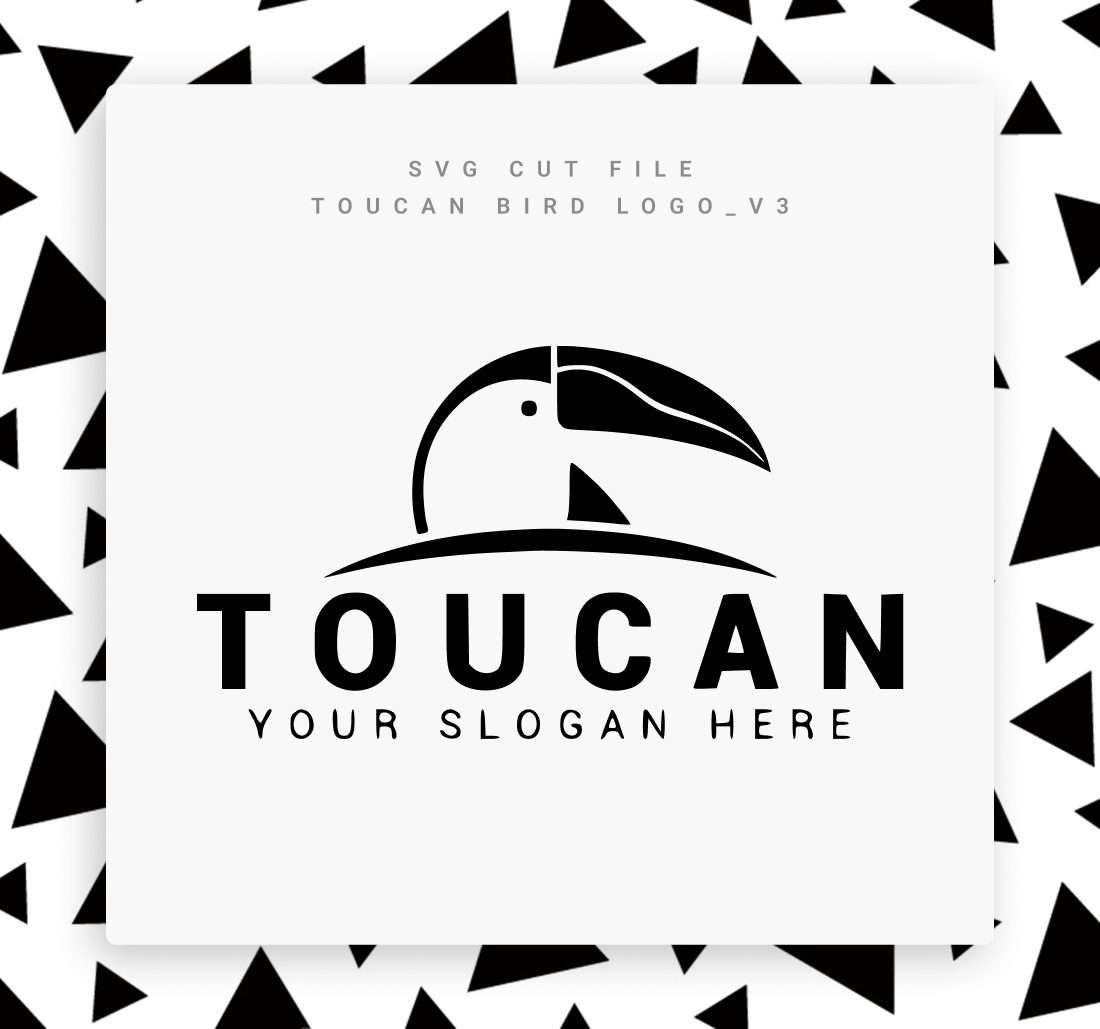 Black and white photo of a toucan logo.