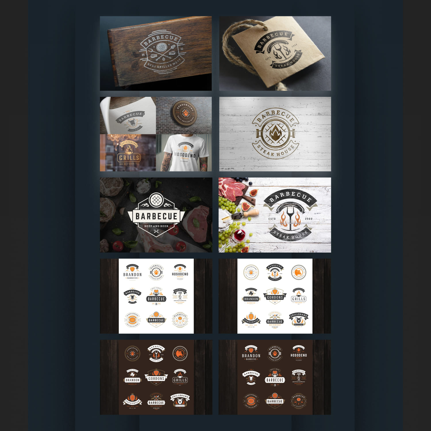 18 Barbecue Logos and Badges cover.