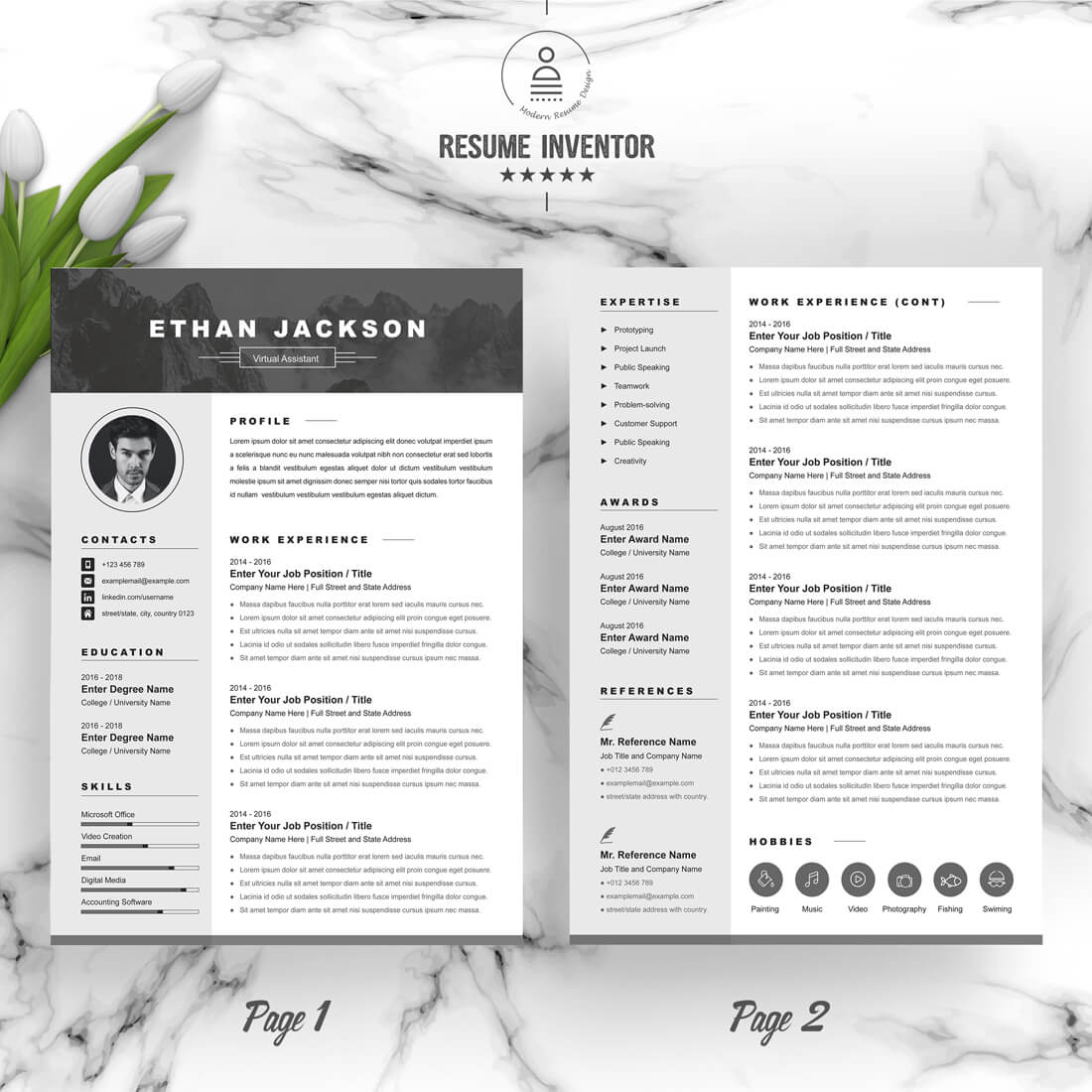 Virtual Assistant Resume Template cover image.
