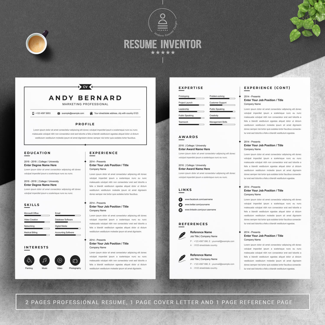 Marketing Professional Resume Template cover image.