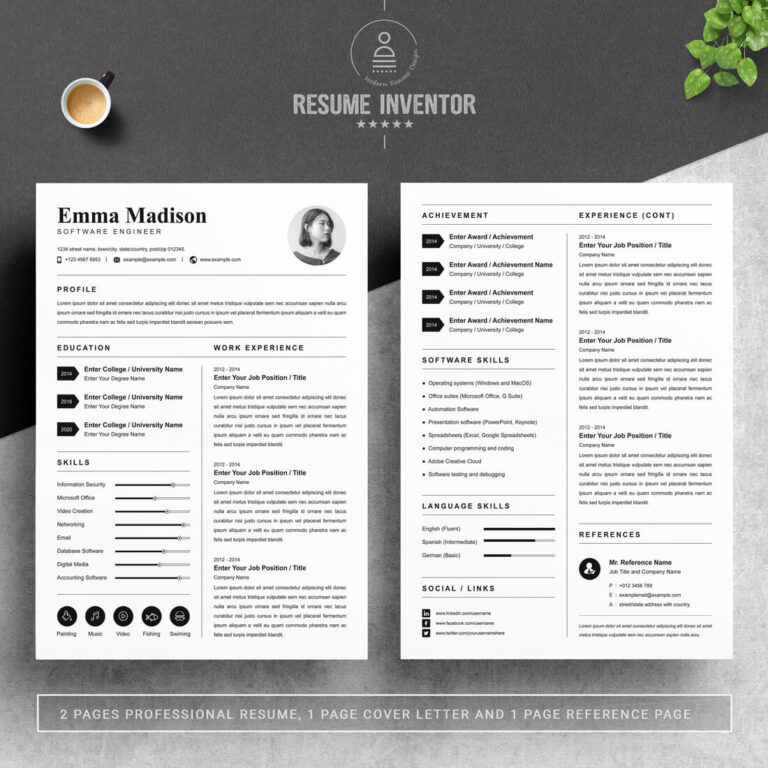 Software Engineer Resume Template | Application Developer Resume ...