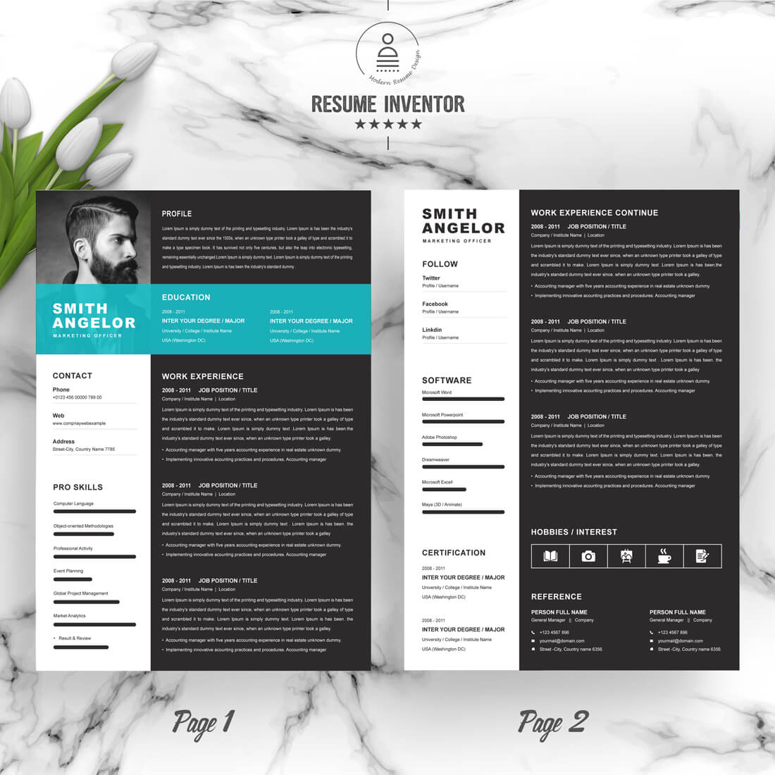 Marketing Officer Resume Template cover image.