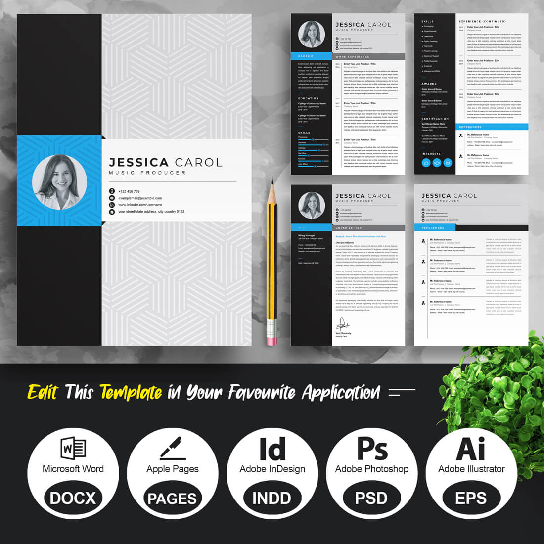 Music Producer Resume Template | Creative Resume Design cover image.