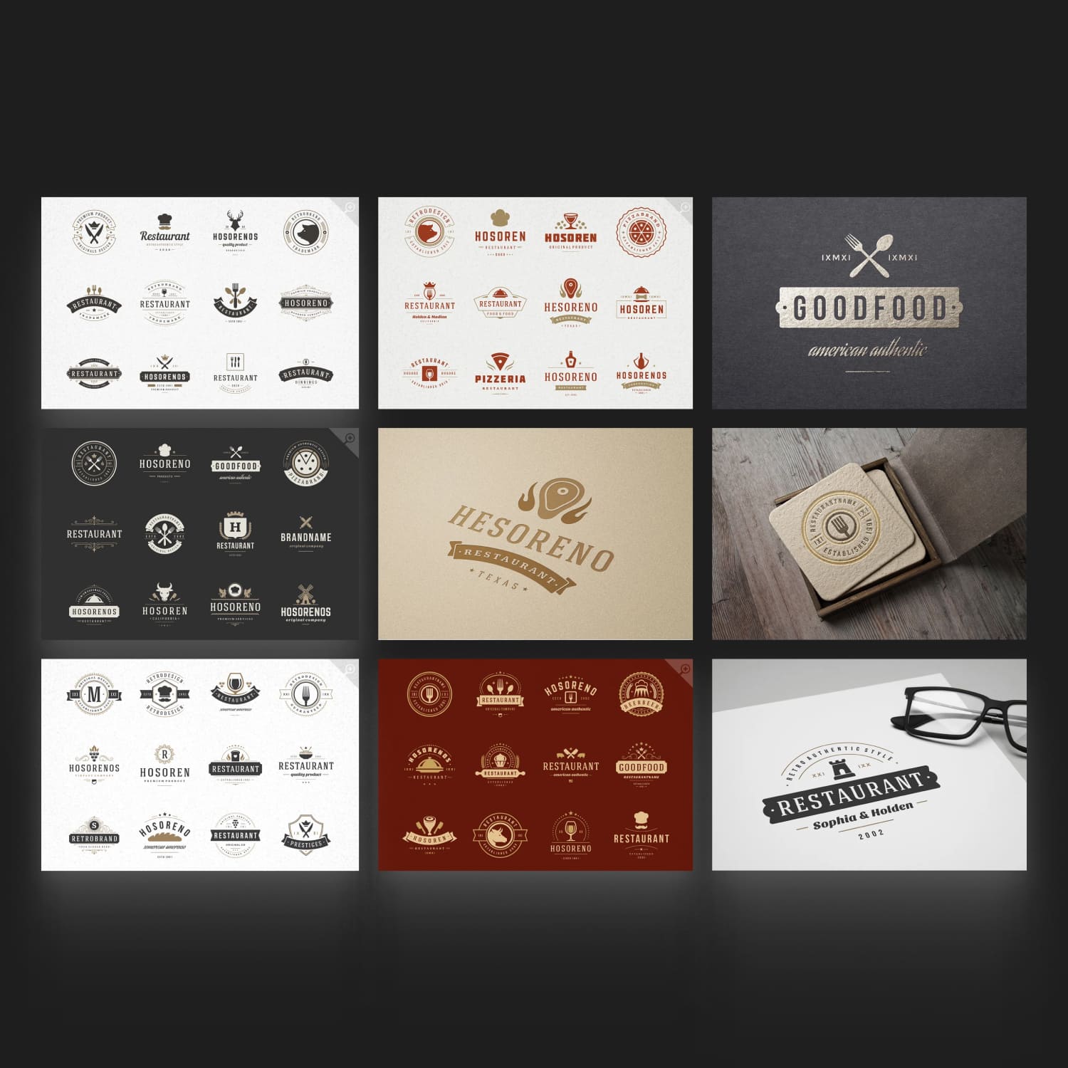 80 Restaurant Logotypes and Badges cover.