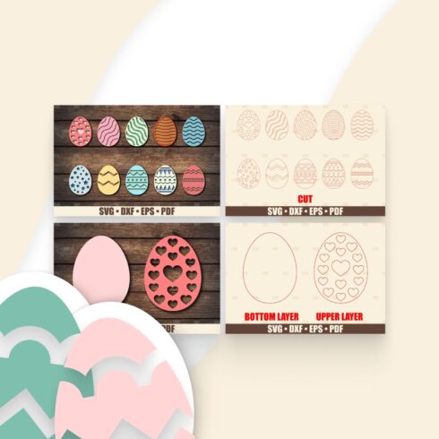 Easter Eggs SVG Bundle Glowforge Ready, SVG files for Cricut cover.