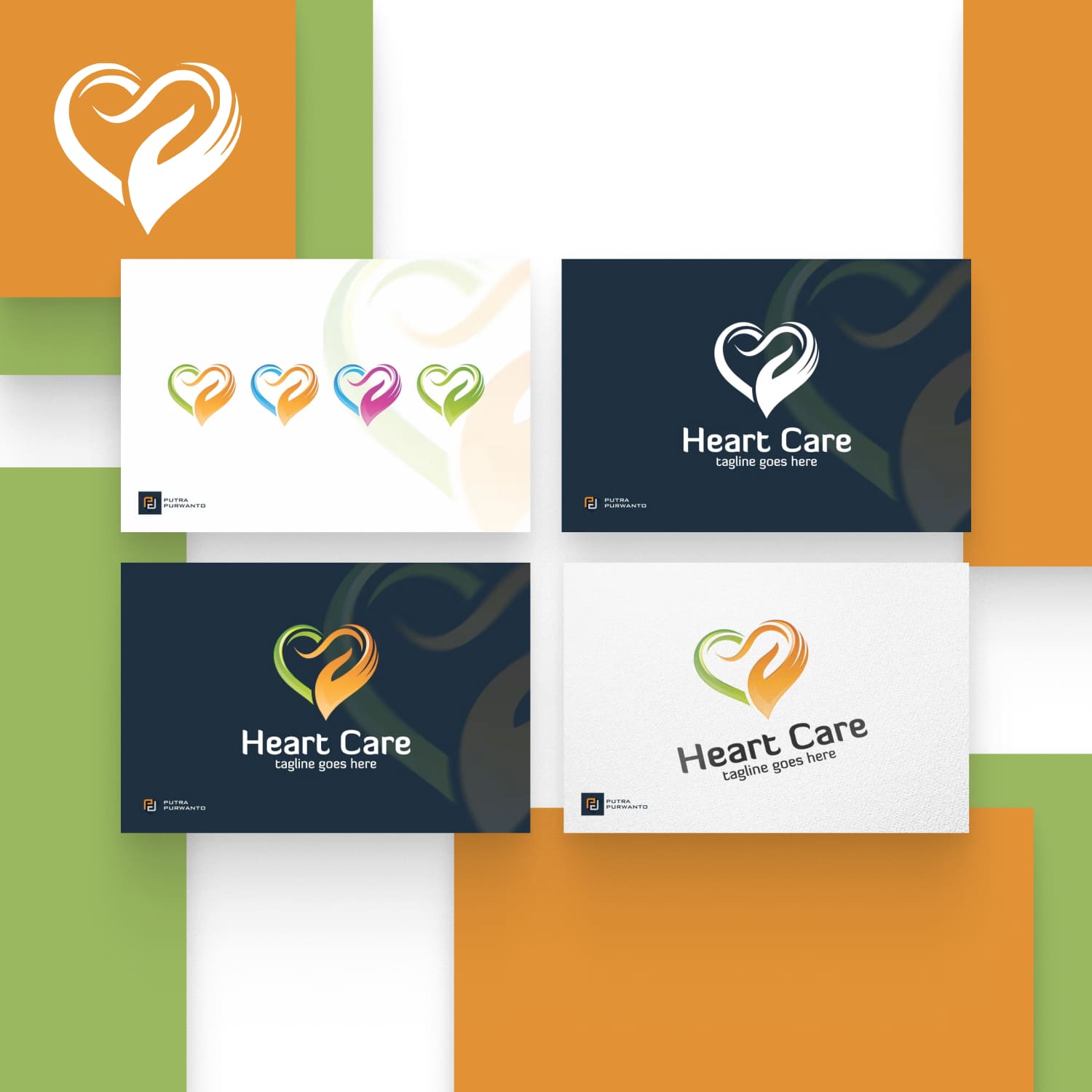 Heart Care - Logo Template cover.
