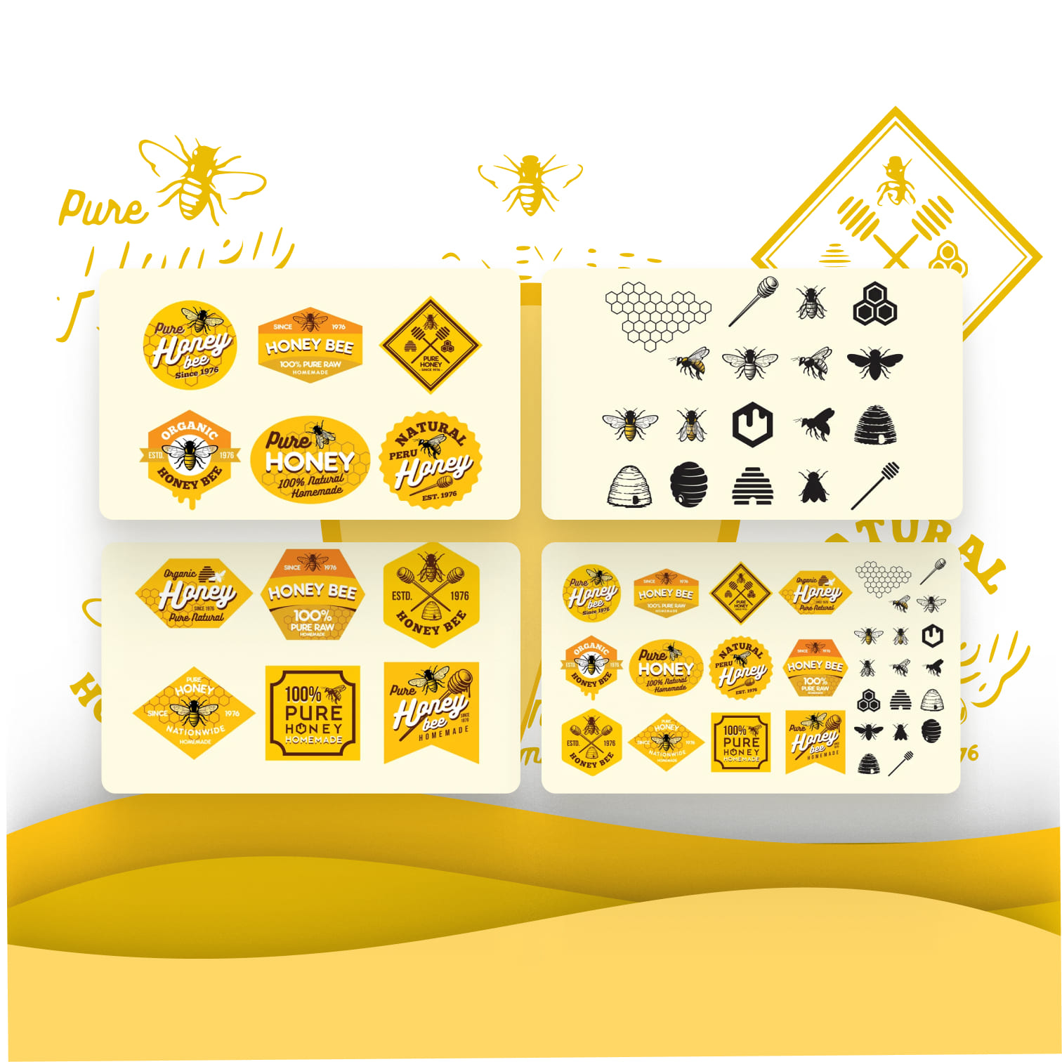 Honey Bee Labels Sticker cover.