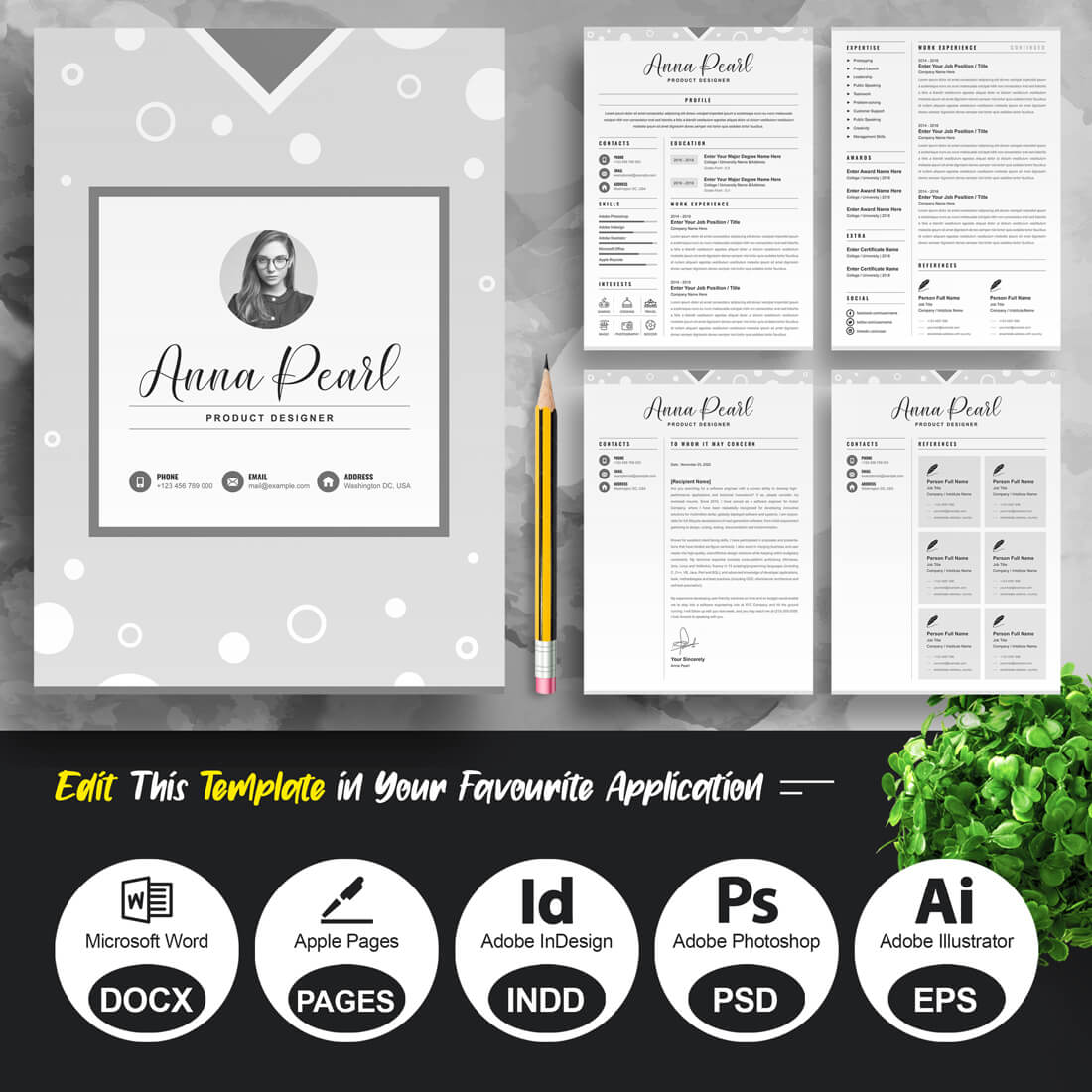 Resume Template / CV Template cover image.