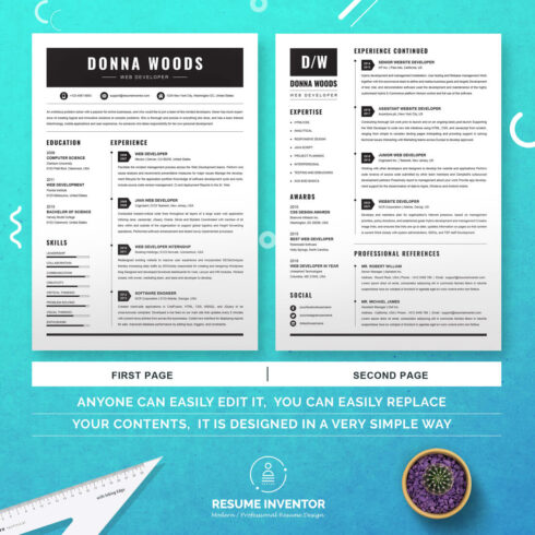 Web Developer Resume Template | Web Developer Resume Design - MasterBundles