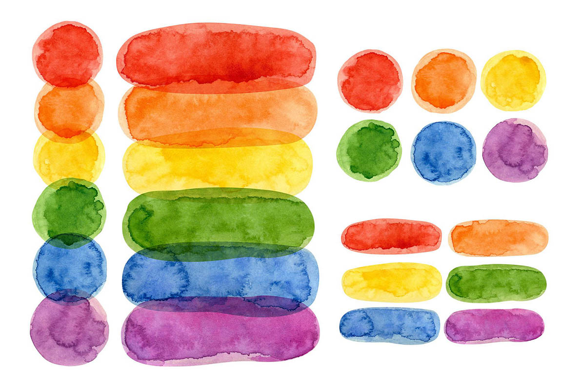 LGBT Pride Month Clipart & Seamless Patterns.