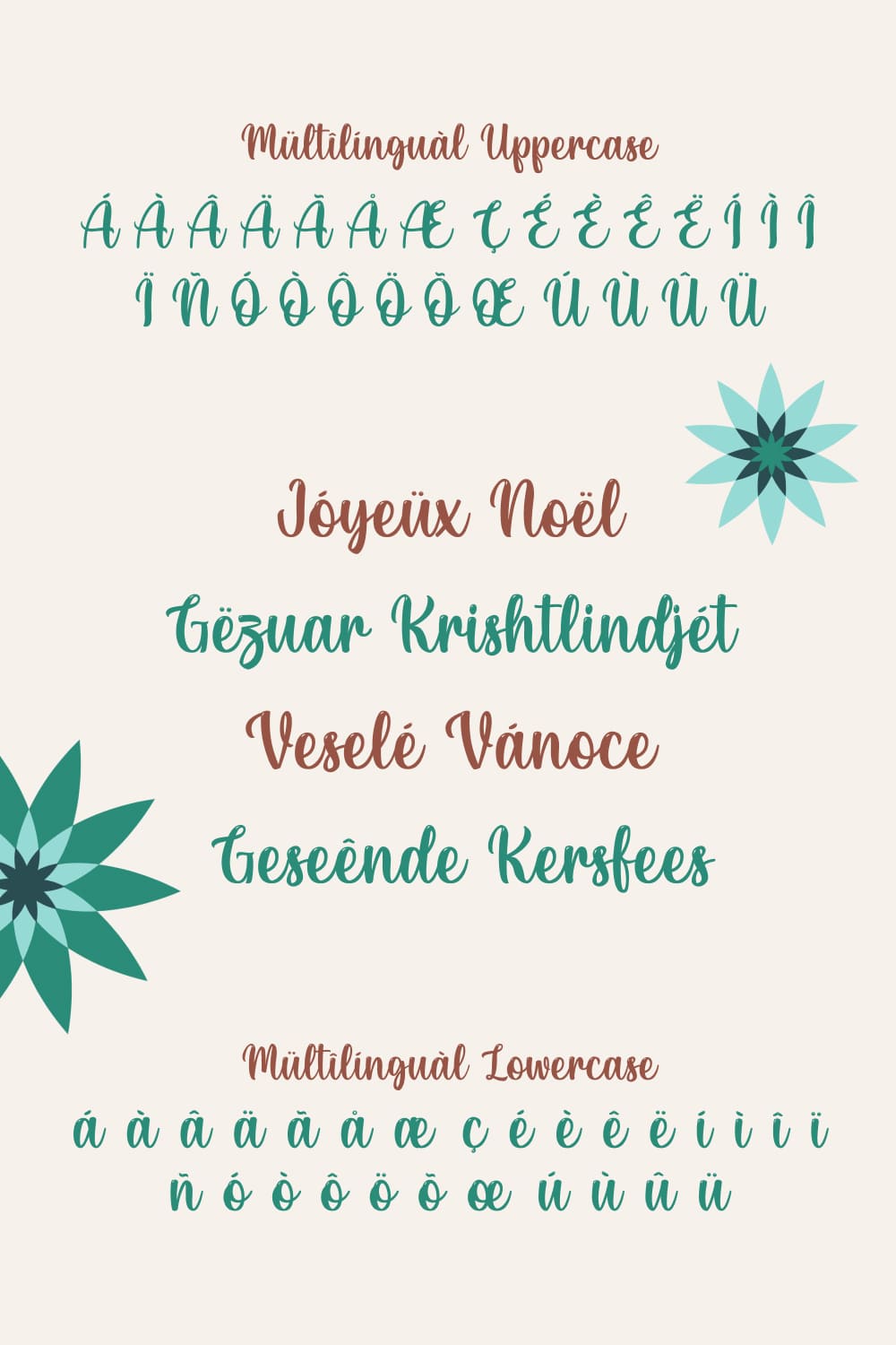 So festive font with Christmas elements.