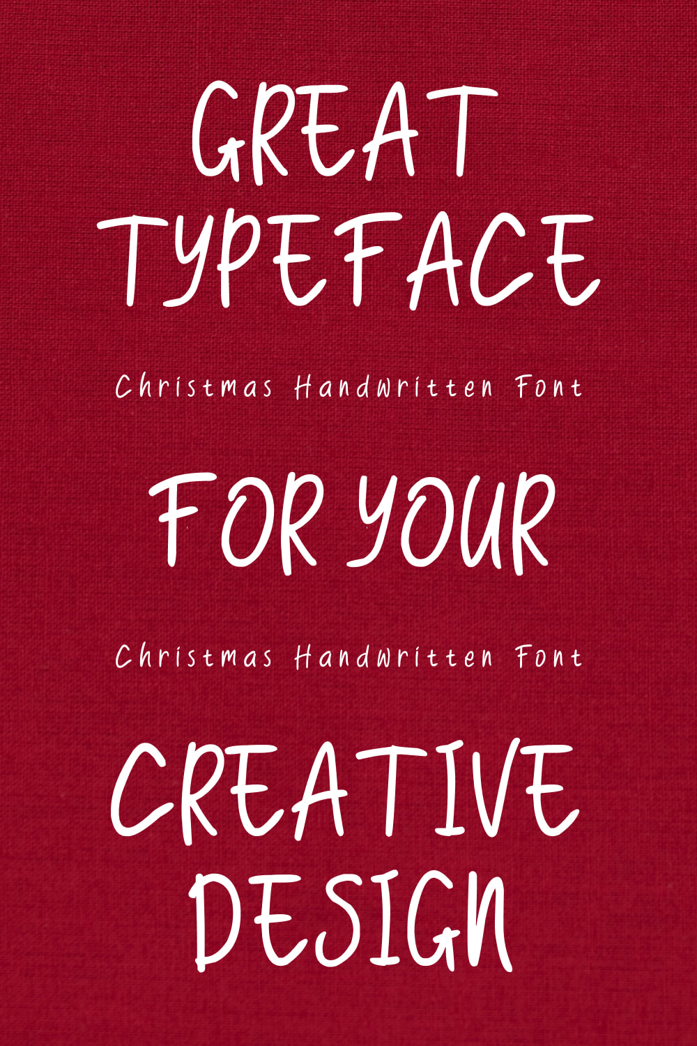 Cursive font for the festive mood.
