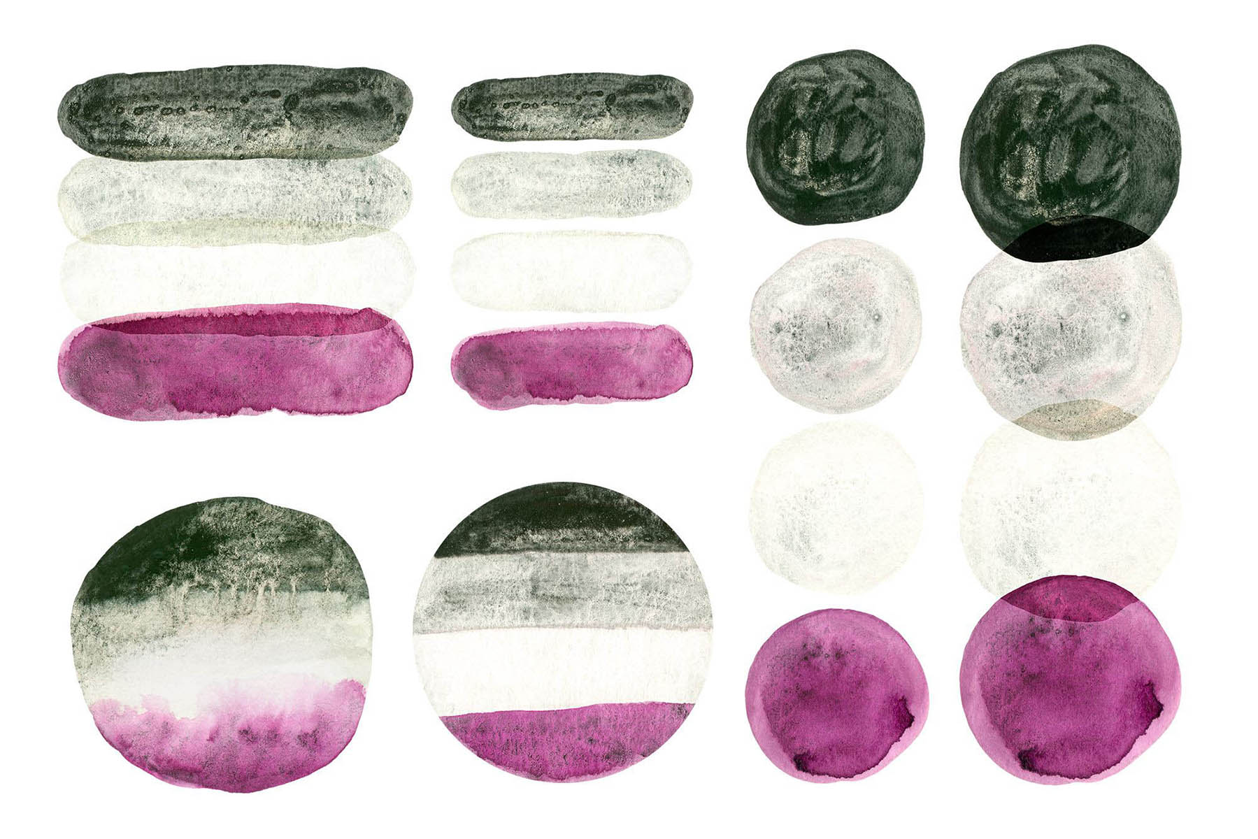Asexual Watercolor Clipart and Seamless Pattens preview.