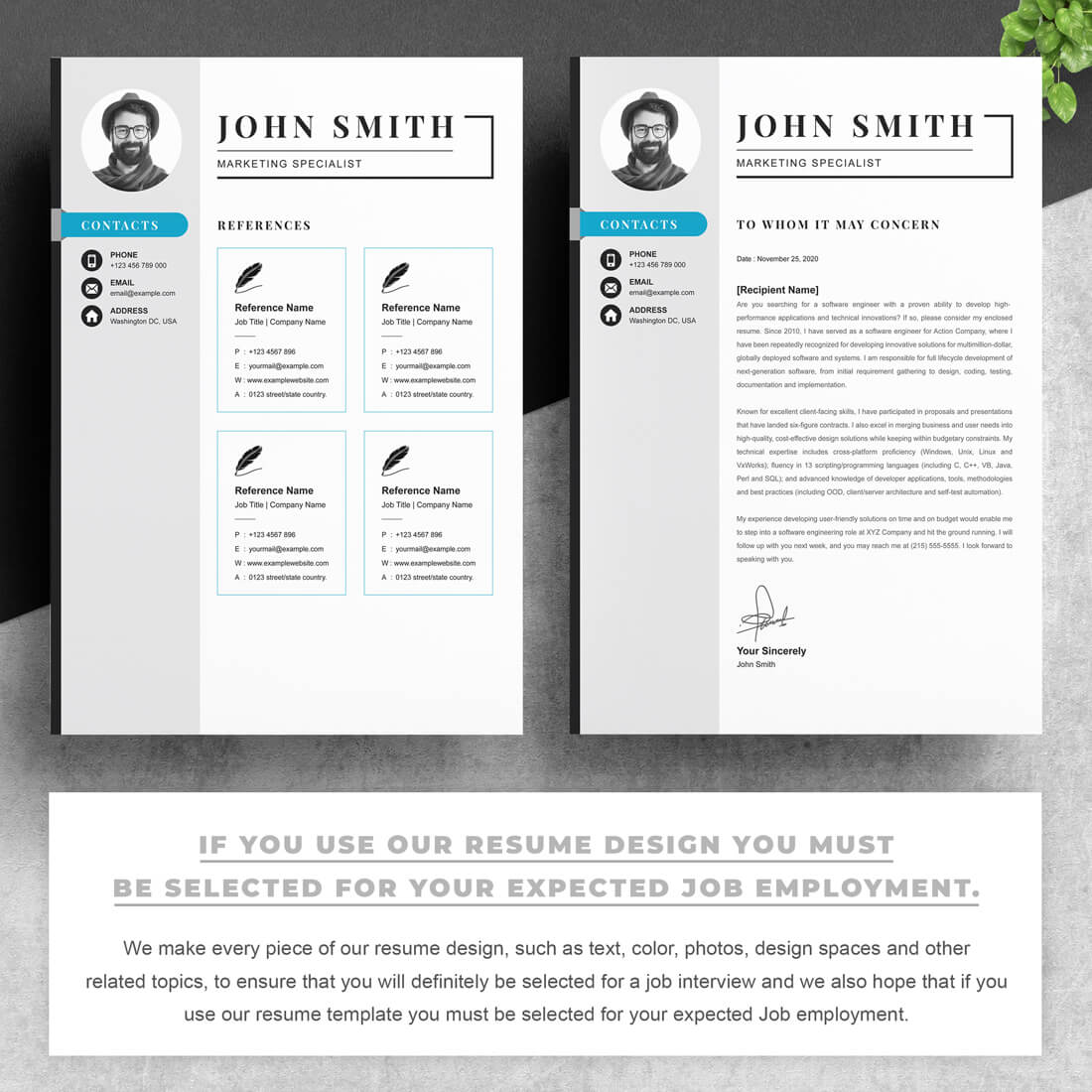 Clean and modern resume template.