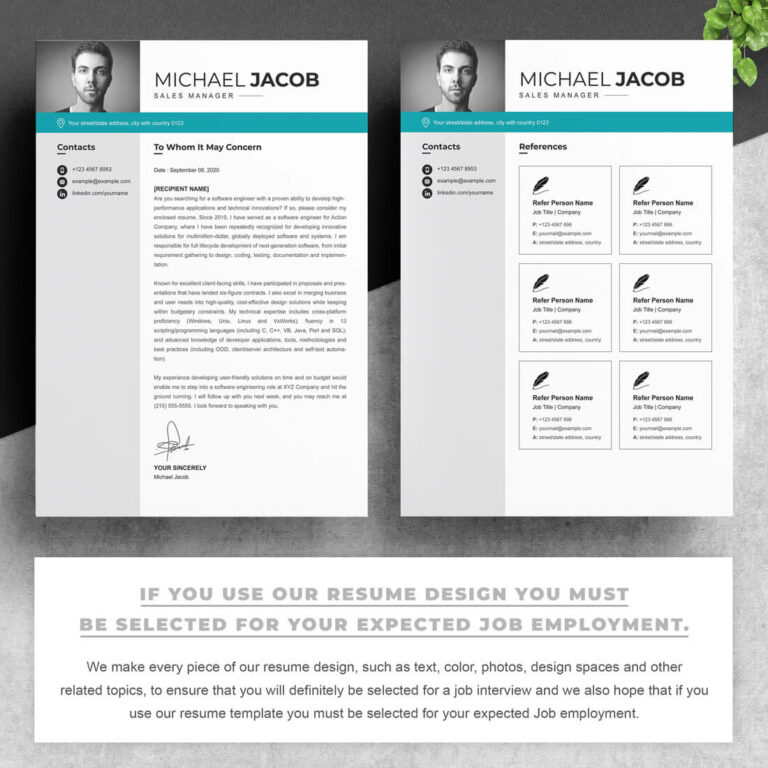 Sales Manager Curriculum Vitae Template Design - MasterBundles