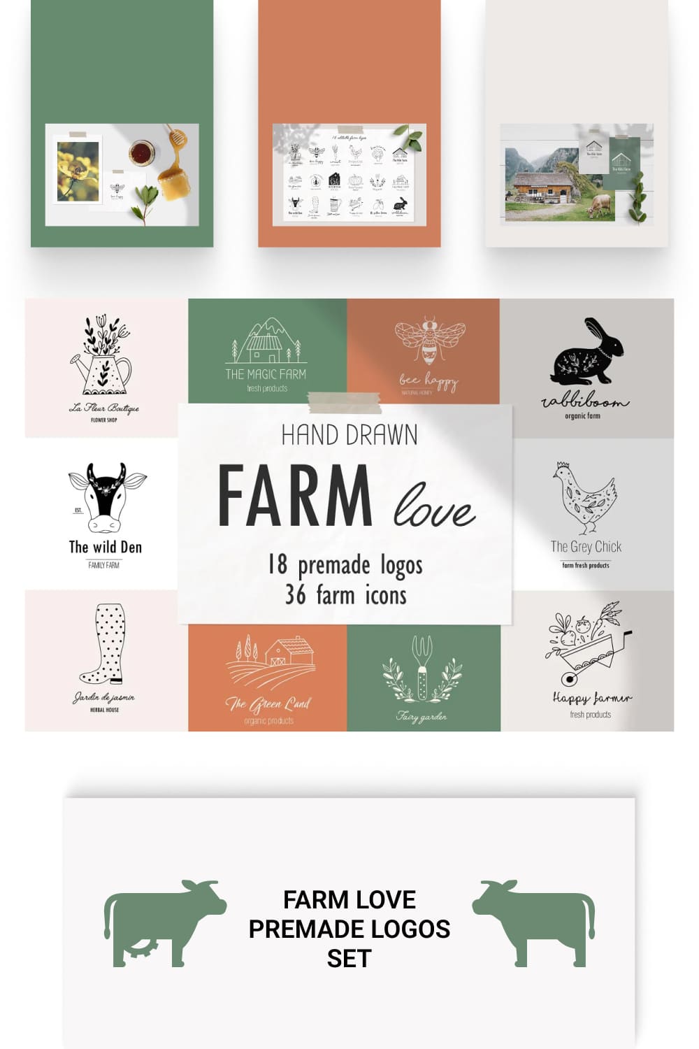 Diverse of farm logos for different purposes.