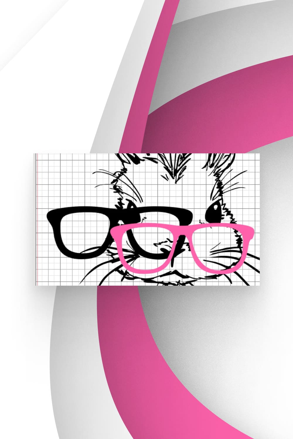 Bunny in two colors glasses.