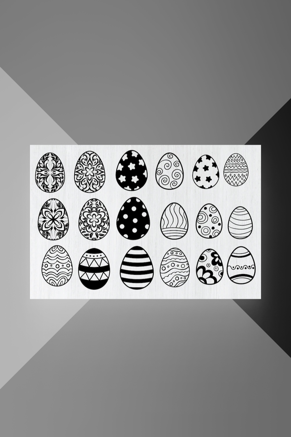 Modern and creative eggs for happy Easter day.