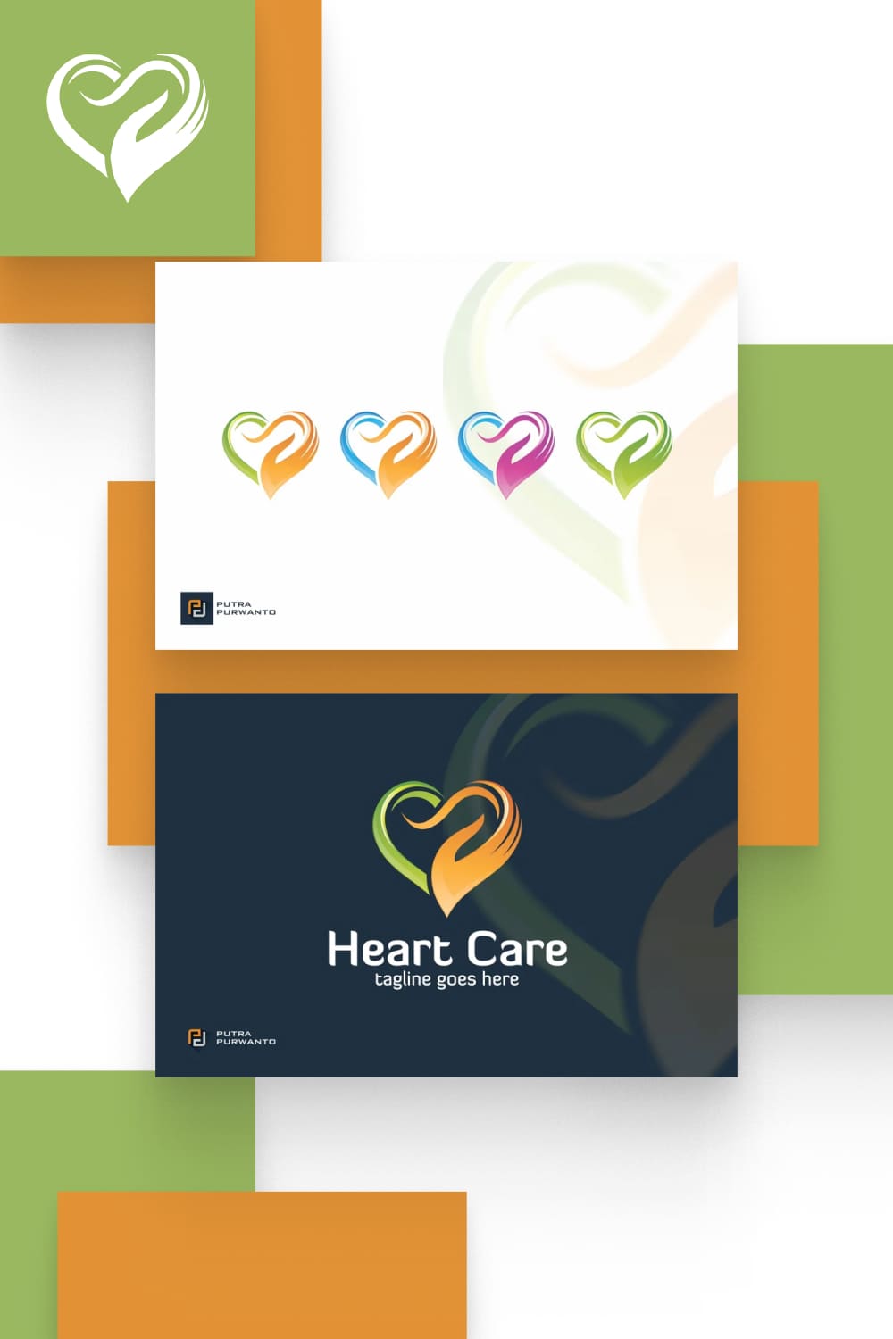Colorful heart logo for business.
