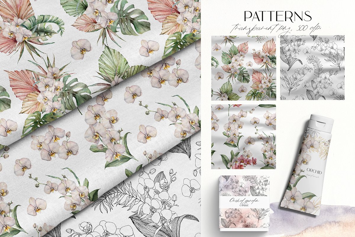 Hand-Painted floral patterns with watercolor in every single petal.