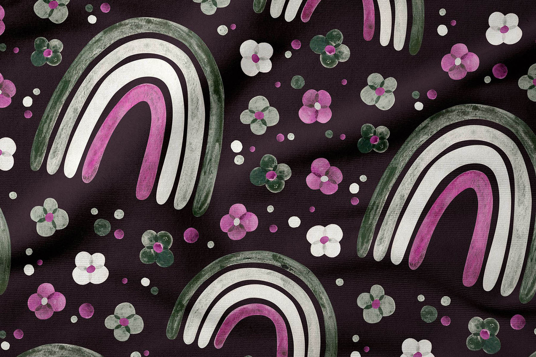 black & purple Asexual Watercolor Seamless Pattens.