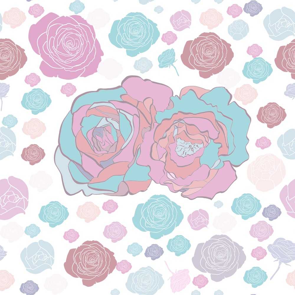 Seamless Pattern with Roses elements.