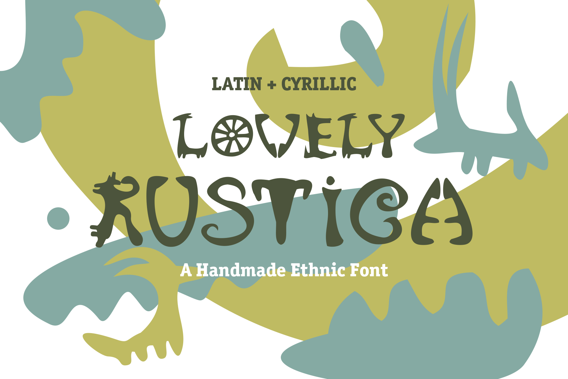 Lovely Rustica hand-lettered uppercase ethnic font - cover image.