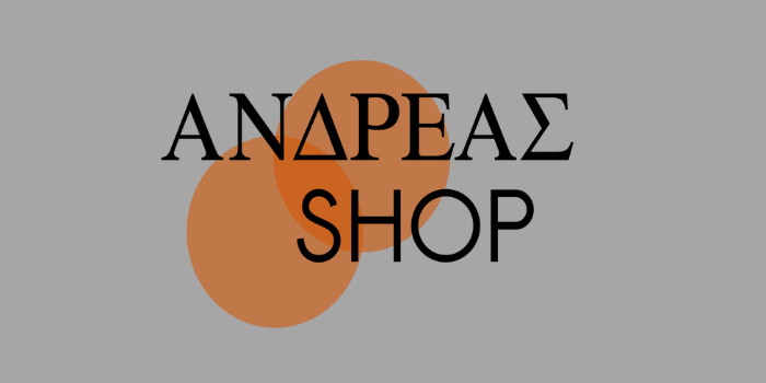 Shop logo in a Greek style.
