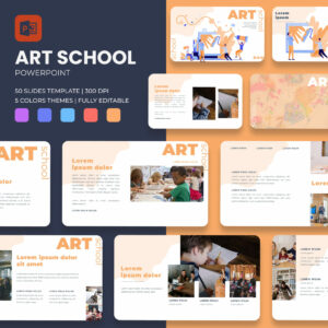 Art School Powerpoint Template: 50 Slides.
