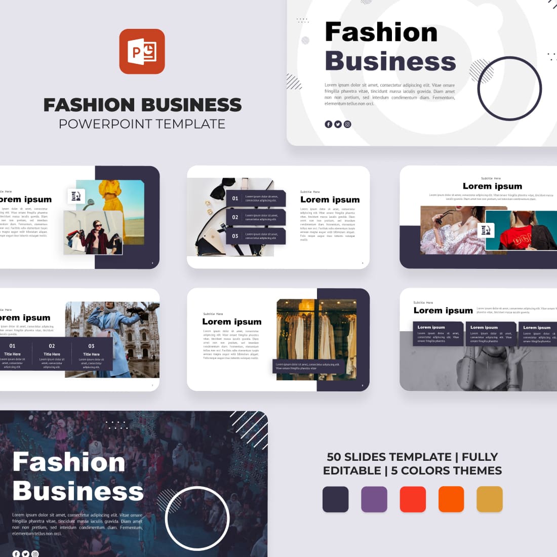 Fashion Business Powerpoint Template cover.